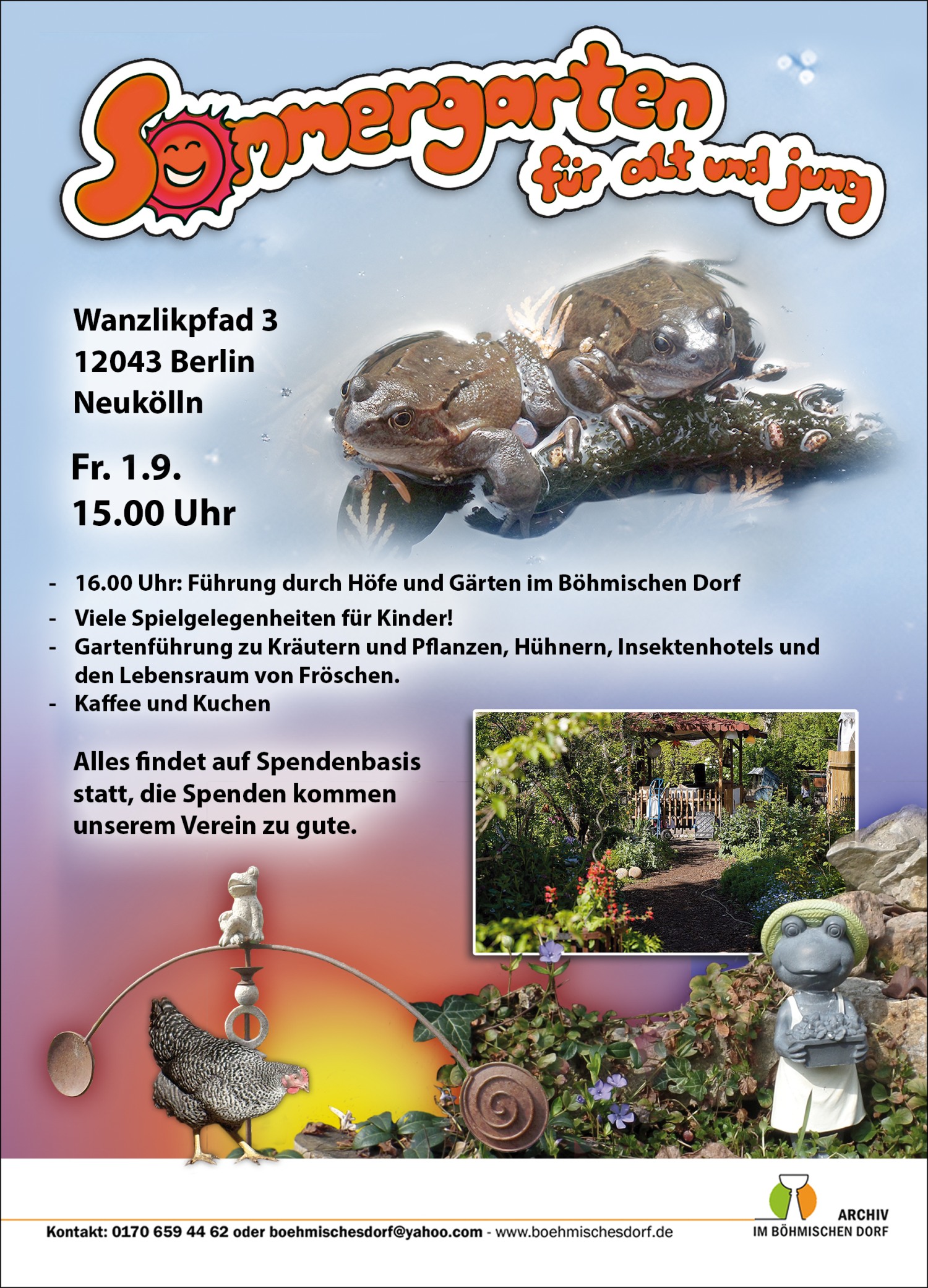 Sommergarten 1. September 2023 Plakat